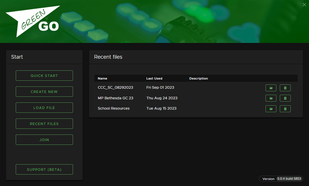 Green-GO Control: Der Splashscreen